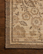 Loloi Chris Loves Julia Rue Collection RUE-03 Bark/Mocha 3'-6" x 5'-6" Accent Rug Jute Neutral Floral Living Room Bedroom Rug