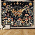 Accnicc Boho Butterfly Tapestry Mushroom Sun and Moon Hippie Wall Tapestry for Bedroom Aesthetic Vintage Floral Plant Small Tapestries Wall Hanging for Dorm Living Room Decor 48 x 36 Inch