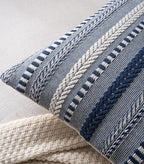 Boho Lumbar Pillow Covers 14x36 Long, Farmhouse Decorative Couch Pillow Cases, Navy Blue Accent Pillows of Bed, Sofa Bedroom Living Room Home Decor Cushion Cover, Pack of 1