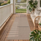 Easy Jute Rug 2x6: Indoor Outdoor Natural Boho Area Rugs for Hallway Patio Non Slip - Farmhouse Neutral Contemporary Carpet Mat for Entryway Kitchen Laundry Room Bedroom Washable