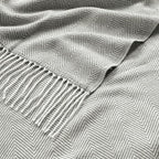 BOURINA Herringbone Throw Blanket,Soft Lightweight Cozy Throw for Bed Couch Decorative Blanket, Light Grey 50" x 60"