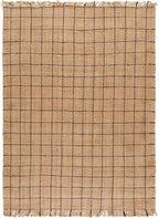 SAFAVIEH Area Rug 8x10 - Natural Fiber Collection - Large - Natural & Black, Handmade Jute, Ideal for Living Room, Bedroom, Dining Space (NF602Z)