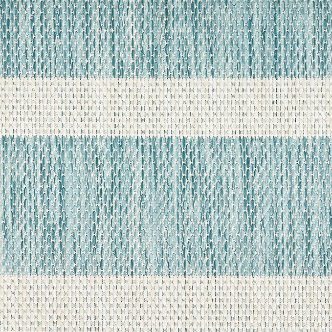 Nourison Home Positano Aqua Ivory 8' x 10' Area Rug - Easy Clean, Non Shedding, Bed Room, Living Room, Dining Room, Kitchen (8' x 10')