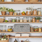 GRANNY SAYS Wicker Storage Baskets for Shelves, Waterproof Wicker Baskets for Organizing, Woven Basket for Shelves, Decorative Basket for Living Room, Grey