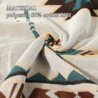 Snycler Boho Throw Blanket for Bed 50 * 60inch Woven Blanket Cotton Polyester Farmhouse Decor for Indoor Outdoor Sofa Bedroom Garden，All Season(White)