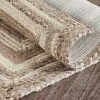 VHC Brands Jute Rug Rectangle with Pad, Natural and Creme, 27x48