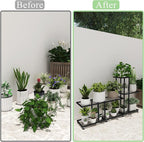 Corner Plant Stand Indoor Outdoor Plant Stands for Patio Black Metal Corner Plant Shelf 7 Tier Multiple Pots Planter Display Rack for Garden Office Living Room Decor,Heavy Duty & Thick (7-Tier)