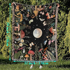 Woven Throw Blanket Moon Plant Boho Chic Decor Reversible Cute Cotton Boho Throw Blanket Witchy Throws Blankets with Tassels Moonlit Garden Blankets Bohemian Room Decor Luxury Christmas Throws 51”x59”