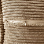 MIULEE Decorative Throw Pillow Covers for Couch Bed Livingroom 12x12 Inch Set of 2 Khaki Boho Accent Throw Pllows Broadside Striped Patchwork Soft Corduroy Pillowcases