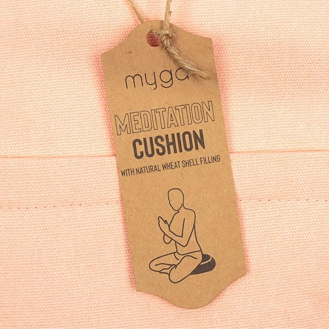 Myga Zafu Yoga Meditation Cushion with Washable Cover - Floor Cushion Pillow with Natural Buckwheat Filling - Soft Round Cotton Design for Meditating or Pranayama Exercises