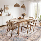 Washable Rug 7x9 Area Rugs: Boho Vintage Distressed Oriental Medallion Neutral Thin Large Rug Carpet for Living Room Bedroom Dining Room Home Office Decor - Camel