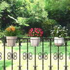 TQVAI 10 Inch Railing Planter - Fit for 3 to 5.5 Inches Railing - Adjustable Hanging Planters Outdoor Balcony Deck Flower Pot Holder Metal Baskets for Garden Orchid, Patio Ledge, 3 Pack, Black