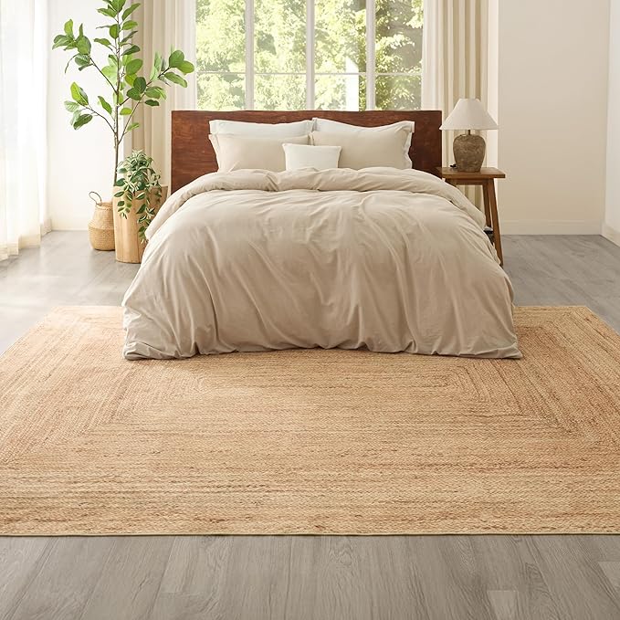 Bedsure 3x5 Printed Jute-Look Rug for Living Room, Machine Washable Rugs, Jute-Look Rug, Non-Slip Backing, Non-Shedding