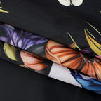EOBTAIN Boho Floral Tapestry Wall Hanging Colorful Butterfly and Flower Botanical on Black Fabric Wall Tapestry for Bedroom Retro Hippie Sun Tapestries for Living Room Dorm Home Decor,80"x60"