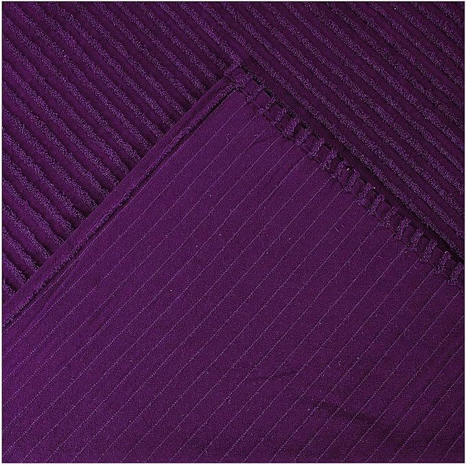 Better Trends Jullian Collection is Super Soft and Light Weight in Bold Stripes Design 100% Cotton Tufted Unique Luxurious Machine Washable Tumble Dry, Standard Sham, Plum