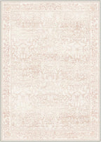 GENIMO Washable Rugs 5x7 for Living Room, Non Slip Vintage Floral Area Rug, Low Pile Lightweight Indoor Rug for Bedroom, Dining Room, Home Office, Pink