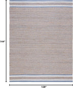 SAFAVIEH Natural Fiber Collection Area Rug - 9' x 12', Natural & Blue, Handmade Farmhouse Boho Coastal Rustic Jute, Ideal for High Traffic Areas in Living Room, Bedroom (NF874M)