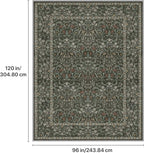 GENIMO 8x10 Washable Area Rug, Non-Slip Vintage Boho Floral Carpet, Soft Low-Pile Thin Living Room Rug for Bedroom, Dining Room, Nursery, Black