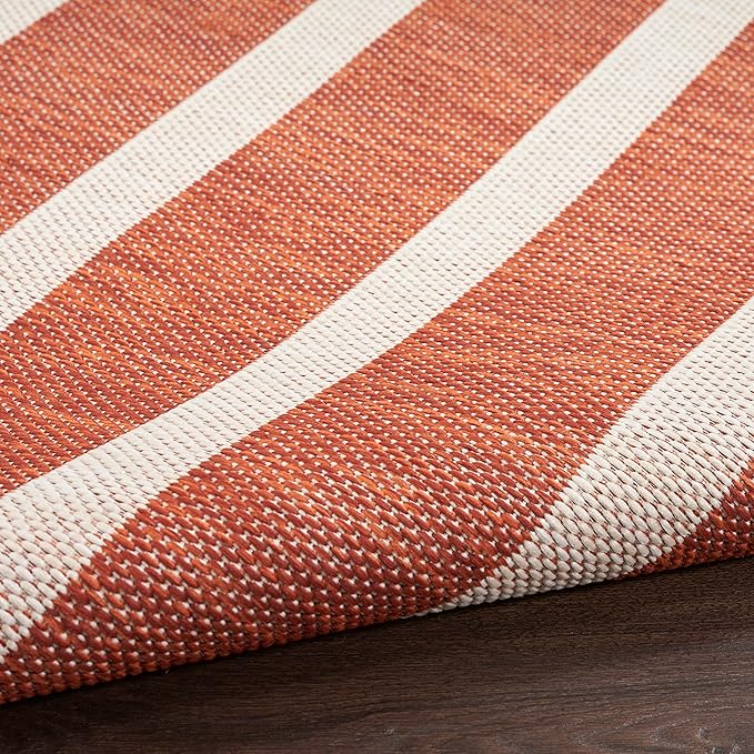 Nourison Home Positano Terracotta Ivory 5' x 7' Area Rug - Easy Clean, Non Shedding, Bed Room, Living Room, Dining Room, Kitchen (5' x 7')