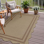Modern Easy Jute Outdoor Patio Rug, 3x5 Washable Rugs for Entryway Office Farmhouse Classroom Carpet, Contemporary Non Slip Front Door Mat for Porch Guestroom Room Decor