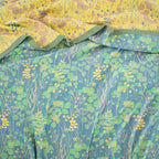 100% Cotton Muslin Botanical Blanket Jacquard Floral Plants Pattern Quilt, Soft Bed Cover Lightweight Breathable Gauzy Reversible Bedspread Coverlet Full/Queen(78"x94"), No Pillow Sham