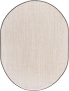 SAFAVIEH Area Rug 6x8 Oval - Natural Fiber Collection - Marble & Khaki, Sisal, Woven Design with Border (NF143E)