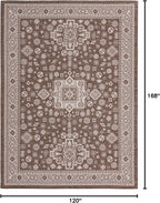 Rugs.com Outdoor Aztec Collection Rug – 10' x 14' Brown Flatweave Rug Perfect for Living Rooms, Large Dining Rooms, Open Floorplans