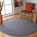 SAFAVIEH Natura Collection Area Rug - 6' Round, Dark Grey, Handmade Wool Blend, Textured Design, Ideal for Living Room, Bedroom, Dining Space (NAT425H)