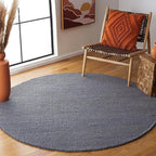 SAFAVIEH Natura Collection Area Rug - 6' Round, Dark Grey, Handmade Wool Blend, Textured Design, Ideal for Living Room, Bedroom, Dining Space (NAT425H)