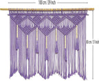 Youngeast Large Macrame Wall Hanging Boho Woven Tapestry Bohemian Macrame Wall Decor Handmade Tassel Tapestry Home Decoration for Bedroom Living Room 39"X31" (Wood Dowels Not Included) (Purple)