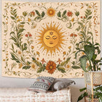 Spenlife Sun Tapestry Boho Tapestry for Bedroom Yellow and Green Tapestries Wall Hanging Bedroom Living Room Wall Art and Home Decor 44x60