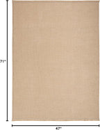 Nourison Home Washable Jute Natural 3'11" x 5'11" Area Rug - Easy Clean, Non Shedding, Bed Room, Living Room, Dining Room, Kitchen (4' x 6')