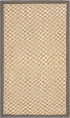 SAFAVIEH Area Rug 3x5 - Natural Fiber Collection - Maize & Grey, Sisal, Woven Design with Border (NF141G)