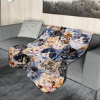 Cute Cat Blanket Soft Flannel Lightweight Kitten Cats Animals Pet Print Throw Blanket Cozy Warm Blankets All Seasons Living Room Decor for Kids Adults Cat Lovers Use On Sofa Bed Office 50x60 inch