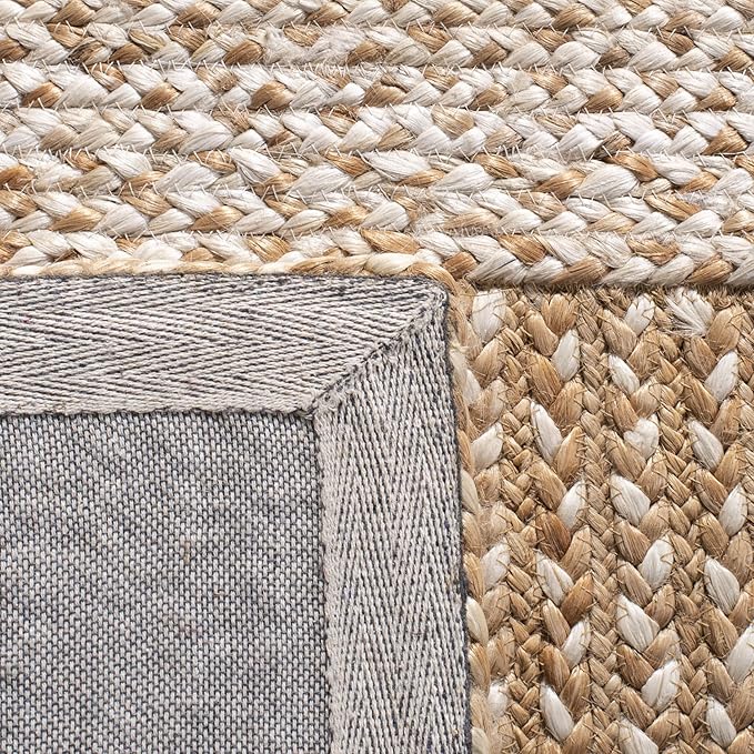 SAFAVIEH Natural Fiber Collection Runner Rug - 2'3" x 7', Natural & Ivory, Handmade Stripe Jute, Ideal for High Traffic Areas in Living Room, Bedroom (NF887A)