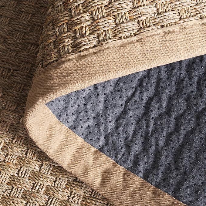 SAFAVIEH Area Rug 2x3 - Natural Fiber Collection - Natural & Beige, Seagrass, Basketweave Pattern with Border (NF114A)