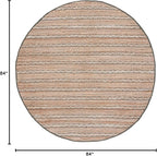 SAFAVIEH Natural Fiber Collection Area Rug - 7' Round, Olive & Natural, Handmade Flat Weave Stripe Jute & Cotton Jute, Ideal for High Traffic Areas in Living Room, Bedroom (NFB655X)