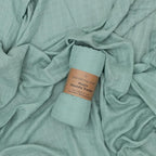 Organic Baby Muslin Swaddle Blankets - Solid Grey and Blue Swaddle Blanket 2 Pack - Soft Organic Cotton and Natural Bamboo Muslin, XLarge and Breathable, 47" X 47"