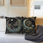 Vintage Dark William Morris Moon Night Forest Decor Pillow Covers 18x18 Set of 2,Black Forest Decor,Dark Dcademia Floral Decorative Throw Pillow Covers for Home Bedroom Living Room