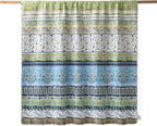 Boho Style King Quilt Set Green Bohemian Floral Strip Quilt Beddding Set, Soft and Lightweight Bedspread for All Season, Oversize King Bed Coverlet with 2 Matching Pillow Shams (3 Pieces)