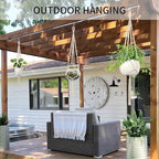 Macrame Plant Hanger - Fits 4 to 12 inches Pots for Indoor Outdoor, 44 Inch, 2 Pack, Ivory (POTS NOT Included)