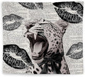 WNAGT Retro Trendy Leopard Tapestry Wall Hanging, Cheetah Leopard Room Decor, Vintage Funky Cheetah Print Lips Wall Blanket Decor for Girls Bedroom Dorm Apartment Home, 50x60 Inch(Black)