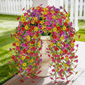 Der Rose UV Resistant Artificial Hanging Flowers for Outdoors, 8Pcs Silk Fake Dasiy Faux Hanging Flowers for Outdoor Planter Porch Balcony Yard Decor