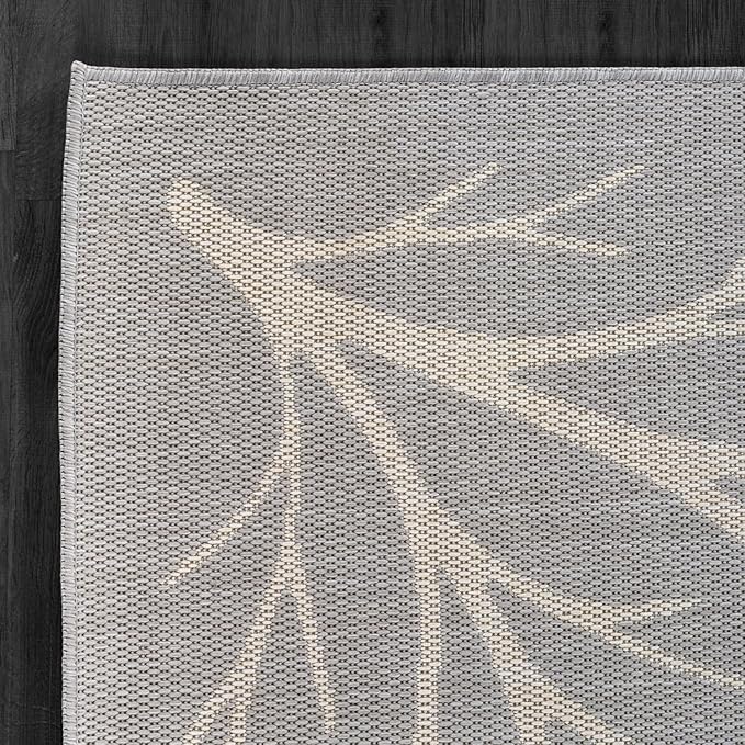 Washable Indoor Outdoor Rug 8x10 Modern Area Rugs Branch Pattern Non Shedding Waterproof Easy Clean Patio Deck Porch Living Room Bedroom Garden RV (8 X 10 Gray)