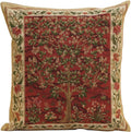 Tree of Life Red I European Cushion Cover - 18 in. x 18 in. Cotton by Charlotte Home Furnishings Inc
