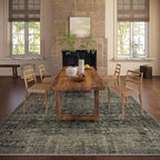 10x12 Area Rugs for Living room: Large Washable Rugs Stain Resistant Non Slip Distressed Vintage Floral Rug Low Pile Faux Wool Soft Green Rugs for Bedroom Farmhouse Dining Room Kids Playroom Nursery