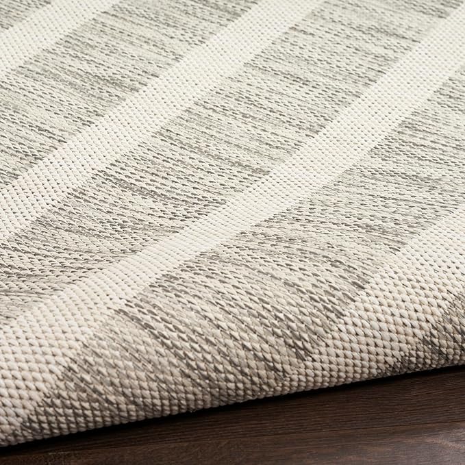 Nourison Home Positano Grey Ivory 6' x 9' Area Rug - Easy Clean, Non Shedding, Bed Room, Living Room, Dining Room, Kitchen (6' x 9')