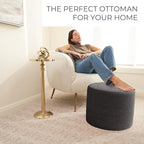 ZICOTO Beautiful Boucle Pouf Ottoman and Foot Rest - Elevate Your Living Room Decor with Lightweight Comfort and Charm - A Round Modern Foam Filled Foot Stool Perfect to Rest Your Feet