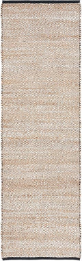 SAFAVIEH Natural Fiber Collection Runner Rug - 8' Runner, Natural & Black, Farmhouse Design, Ideal for High Traffic Areas in Hallway, Bathroom & Kitchen (NF832A-28)