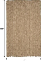 SAFAVIEH Natural Fiber Collection Area Rug - 6' x 9', Natural & Natural, Handmade Jute, Ideal for High Traffic Areas in Living Room, Bedroom (NF181A)